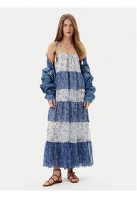 Pepe Jeans Sukienka letnia PL953739 Niebieski Loose Fit. Kolor: niebieski. Materiał: syntetyk. Sezon: lato #5