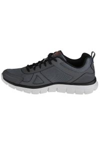 skechers - Skechers Track-Scloric, męskie buty treningowe. Kolor: wielokolorowy, szary, czarny. Materiał: tkanina. Sport: fitness