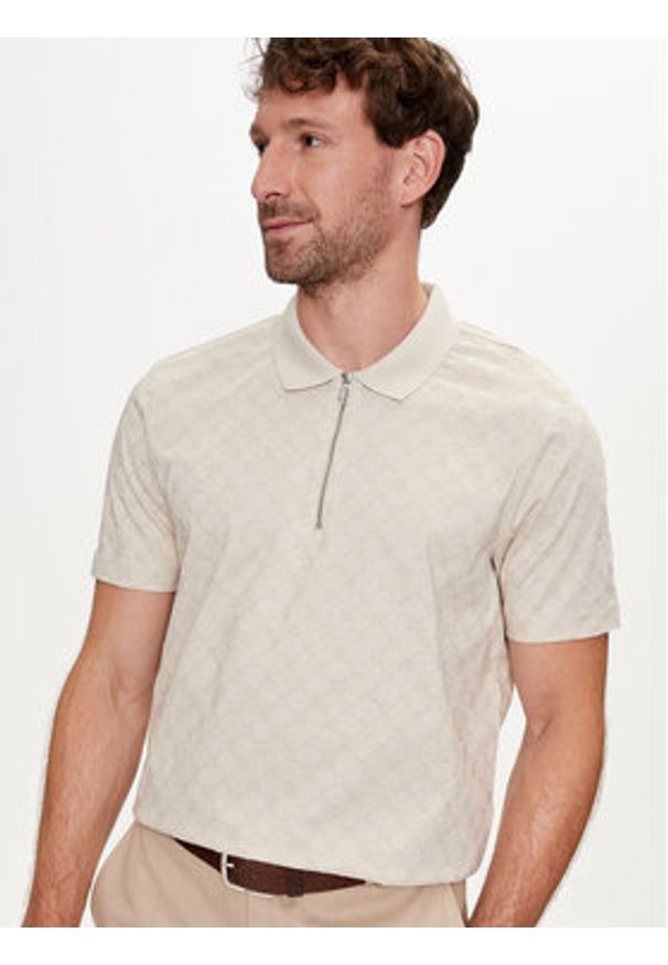 JOOP! Polo 17 JJ-16Benito 30044424 Beżowy Modern Fit. Typ kołnierza: polo. Kolor: beżowy. Materiał: bawełna