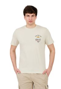Aeronautica Militare - AERONAUTICA MILITARE Beżowy bawełniany męski t-shirt Short Sleeve, Rozmiar M. Kolor: beżowy. Materiał: bawełna #5