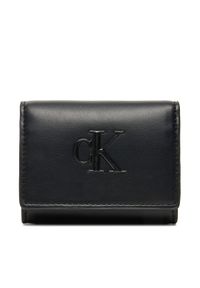 Calvin Klein Mały Portfel Damski Bold Ck Medium Bifold LV04F1047G Czarny. Kolor: czarny. Materiał: skóra