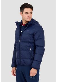 La Martina - LA MARTINA Granatowa pikowana męska kurtka Outerwear Basic Nylon, Rozmiar XXL. Kolor: niebieski. Materiał: nylon. Długość rękawa: długi rękaw. Długość: długie. Styl: elegancki #8