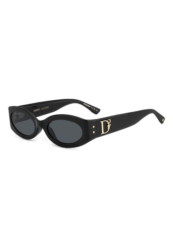 Dsquared - Okulary przeciwsłoneczne DSQUARED2 D2 0150/G/S 807 dla kobiet, rozmiar 54 mm. Kształt: owalne. Kolor: czarny, szary, wielokolorowy. Sport: turystyka piesza