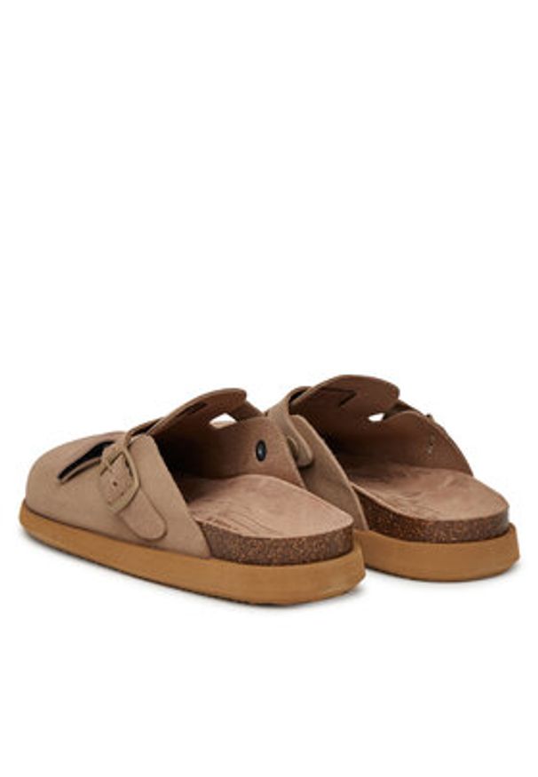 D.Franklin Klapki DFSH407002 Beżowy. Kolor: beżowy. Materiał: skóra, zamsz