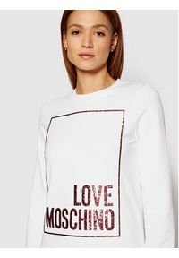 Love Moschino - LOVE MOSCHINO Bluza W630220E 2180 Biały Regular Fit. Kolor: biały. Materiał: bawełna #4