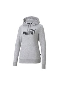 Puma - Damska Bluza Z Kapturem Z Logo Essentials. Typ kołnierza: kaptur. Kolor: szary
