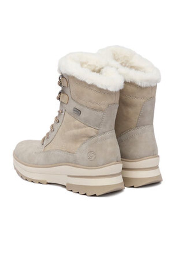 Remonte Trzewiki CEO-D2B73-40 Beżowy. Kolor: beżowy. Materiał: nubuk, skóra