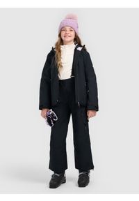 4f - 4F Kurtka narciarska membrana 8000 dziewczęca - czarna 140 (9-10 lat). Kolor: czarny. Materiał: poliester. Sezon: lato #2