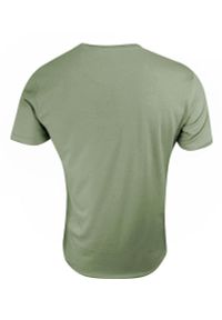 Brave Soul - T-Shirt (Koszulka) Oliwkowy Bez Nadruku, Okrągły Dekolt, Postrzępione Brzegi -BRAVE SOUL- Męski. Okazja: na co dzień. Kolor: oliwkowy. Materiał: bawełna. Styl: casual