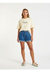 Sinsay - Bawełniana koszulka z nadrukiem Minnie Mouse - kremowy. Kolor: kremowy. Materiał: bawełna. Wzór: nadruk, motyw z bajki #1