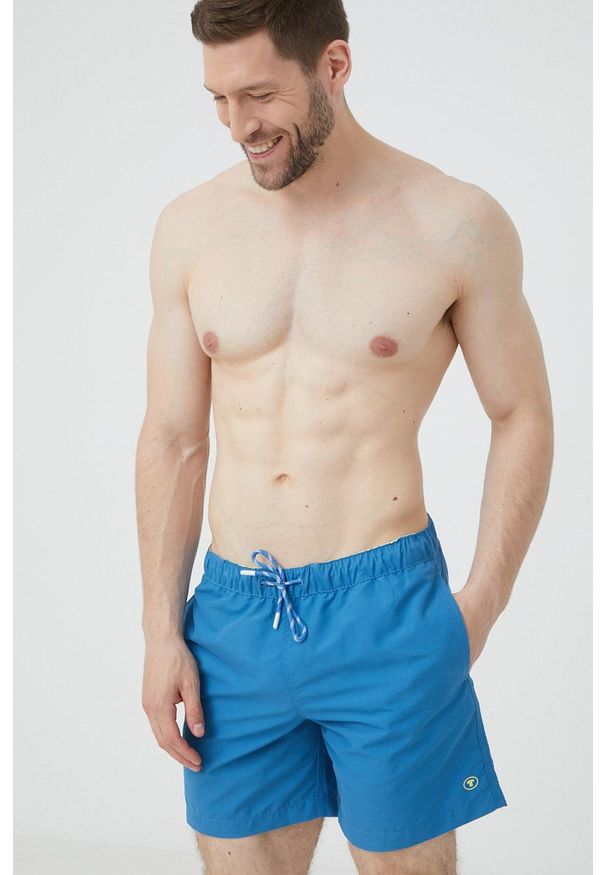 Tom Tailor szorty kąpielowe. Kolor: niebieski. Materiał: tkanina, włókno, materiał