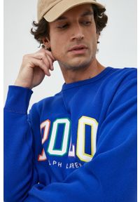 Polo Ralph Lauren bluza męska kolor niebieski z aplikacją. Typ kołnierza: polo. Kolor: niebieski. Materiał: dzianina. Wzór: aplikacja #5