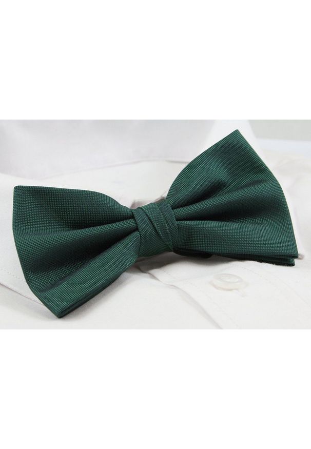 ZESTAW - Mucha z Poszetką Chattier - Zieleń Butelkowa. Styl: sportowy, elegancki