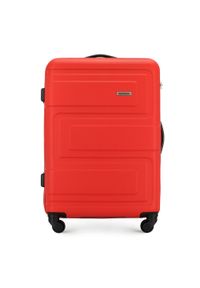 Wittchen - Średnia walizka z ABS-u tłoczona. Kolor: czerwony. Materiał: guma. Wzór: geometria. Styl: klasyczny #1