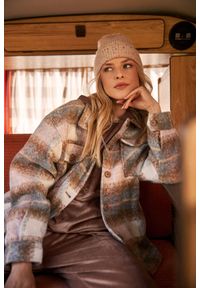 MOODO - Czapka z prażkowanej dzianiny. Materiał: dzianina. Wzór: melanż. Styl: klasyczny #1