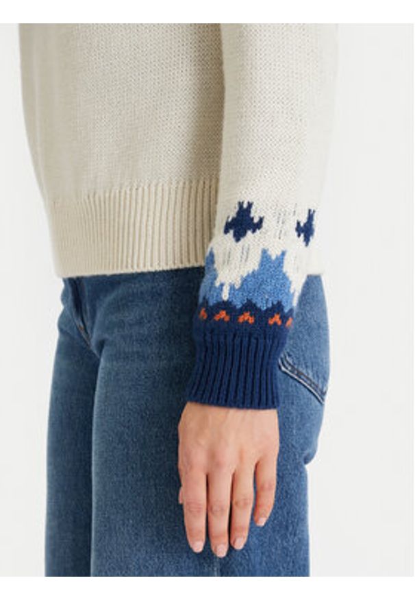 Napapijri Sweter D-Fiames NP0A892S Beżowy Regular Fit. Kolor: beżowy. Materiał: bawełna, syntetyk