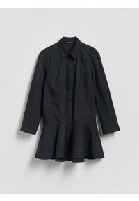 Reserved - Sukienka koszulowa - czarny. Kolor: czarny. Materiał: tkanina, bawełna. Typ sukienki: koszulowe #1