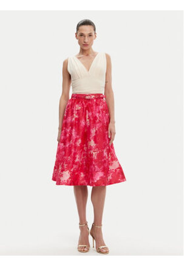 Fracomina Spódnica trapezowa FR25SG2012W775U6 Różowy Flare Fit. Kolor: różowy. Materiał: syntetyk