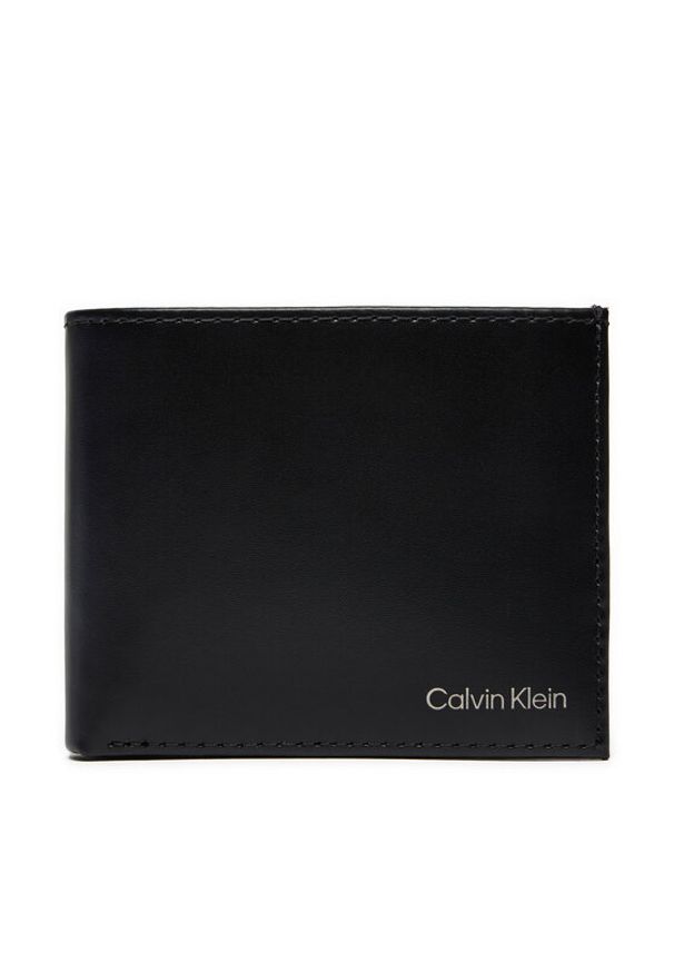 Calvin Klein Duży Portfel Męski Ck Smooth Bifold 5Cc W/Coin K50K512076 Czarny. Kolor: czarny. Materiał: skóra