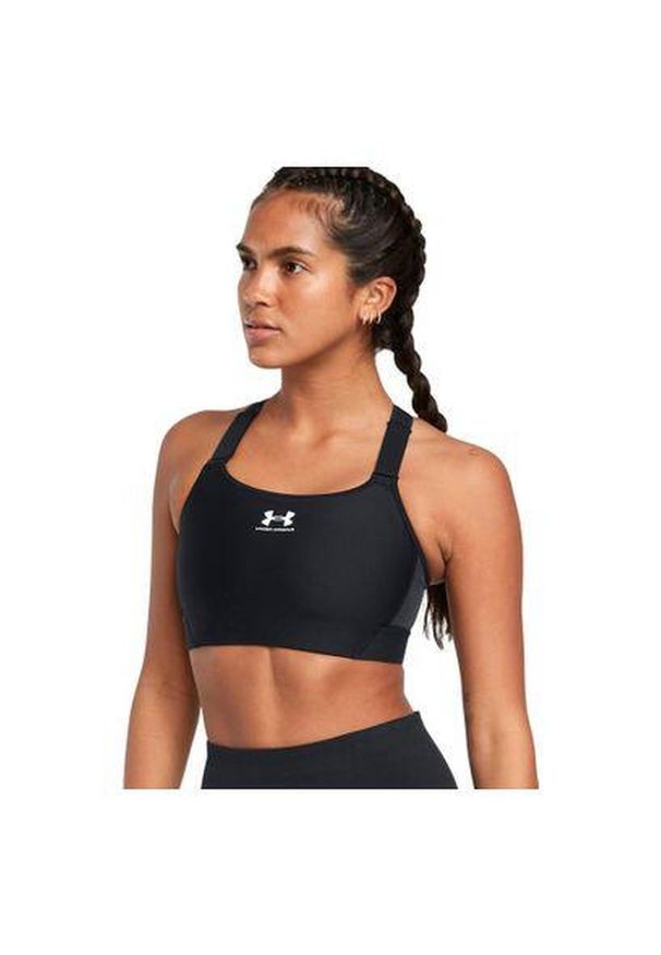 Biustonosz treningowy Under Armour HeatGear Armour High. Kolor: czarny. Sport: fitness