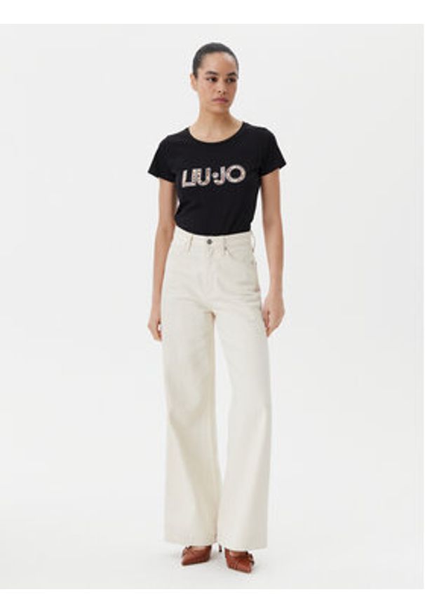 Liu Jo Beachwear T-Shirt VA5154 JS003 Czarny Regular Fit. Kolor: czarny. Materiał: bawełna