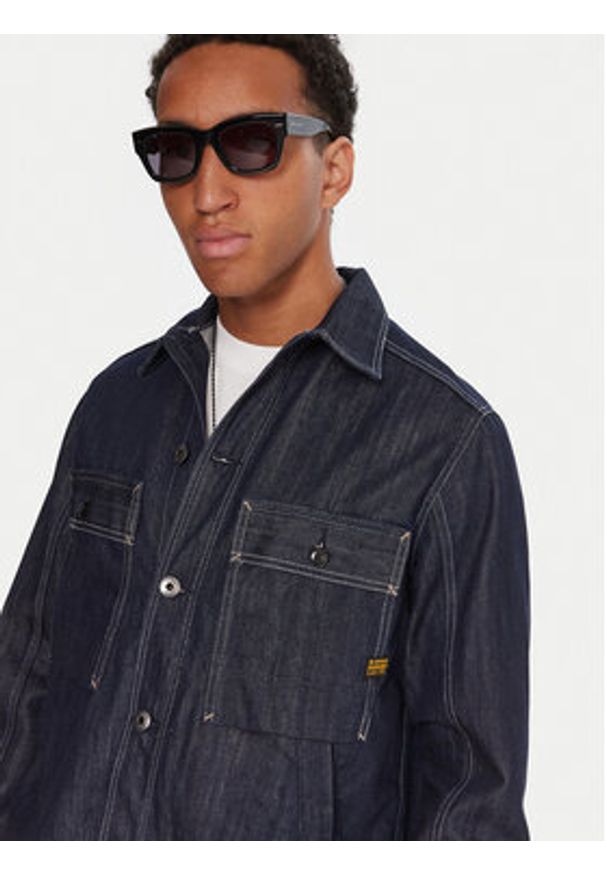 G-Star RAW - G-Star Raw Koszula jeansowa Mosa D26462-D577 Granatowy Relaxed Fit. Kolor: niebieski. Materiał: bawełna