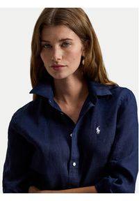 Polo Ralph Lauren Koszula 211970730519 Granatowy Classic Fit. Typ kołnierza: polo. Kolor: niebieski. Materiał: len #3