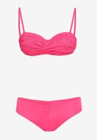 Born2be - Różowe Bikini Stanik z Cekinami Majtki Typu Figi Vikinies. Kolor: różowy