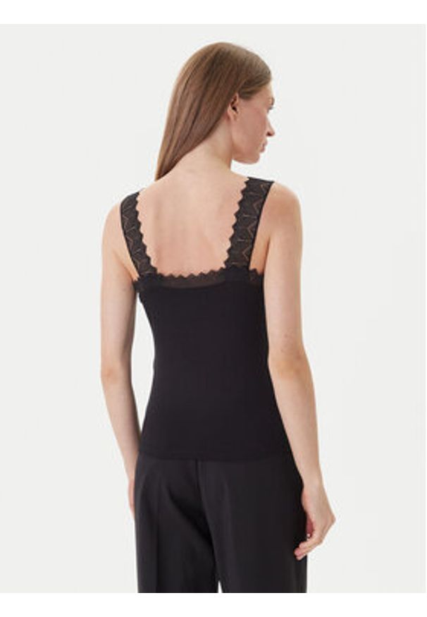 Morgan Top 242-DNAE Czarny Slim Fit. Kolor: czarny. Materiał: wiskoza