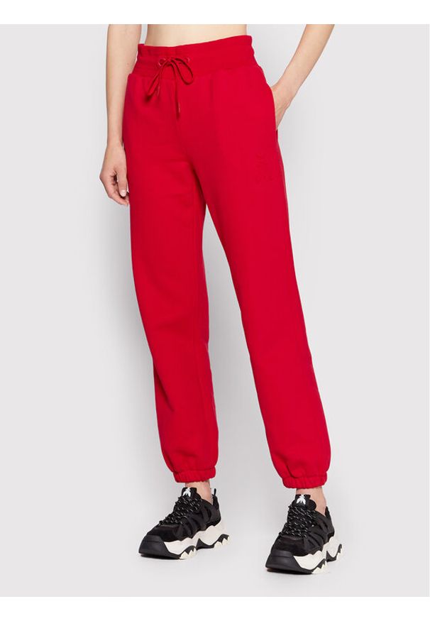 Patrizia Pepe Spodnie dresowe 8P0452/J041-R754 Czerwony Regular Fit. Kolor: czerwony. Materiał: bawełna