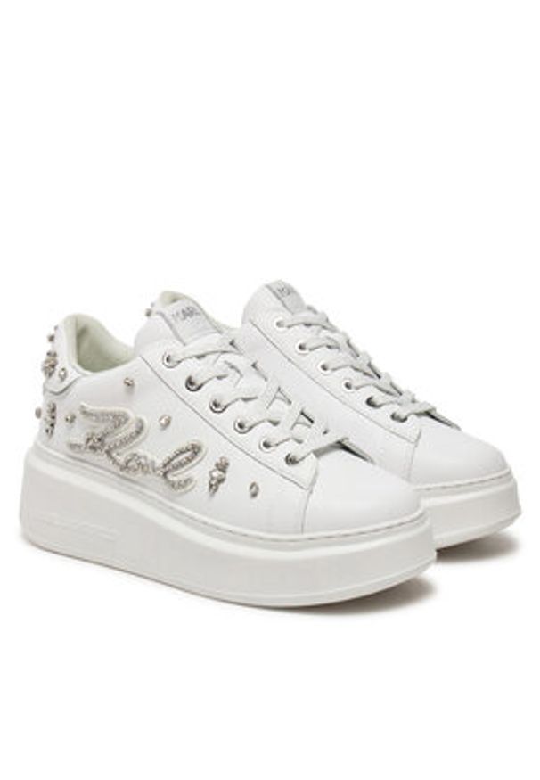 Karl Lagerfeld - KARL LAGERFELD Sneakersy Ankapri KL63525 Biały. Kolor: biały. Materiał: skóra