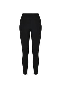 Damskie legginsy z wysoką talią Urban Classics shiny stripe. Kolor: czarny #1