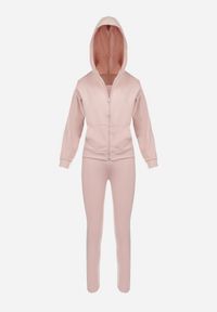 Born2be - Jasnoróżowy Komplet Sportowy 3-częściowy Bluza Legginsy i Top Fika. Kolor: różowy #4