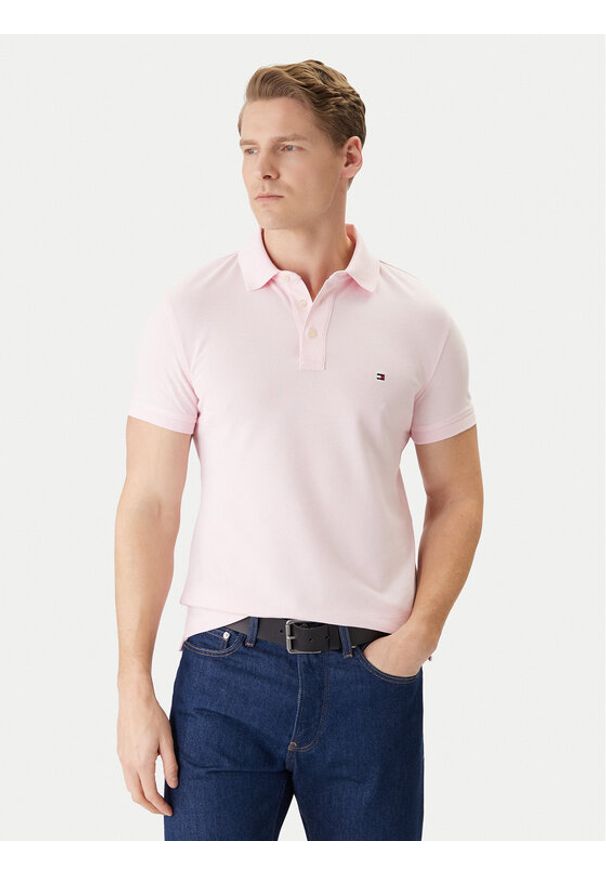 TOMMY HILFIGER - Tommy Hilfiger Polo 1985 MW0MW17771 Różowy Regular Fit. Typ kołnierza: polo. Kolor: różowy. Materiał: bawełna