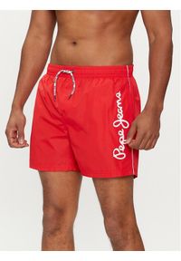 Pepe Jeans Szorty kąpielowe Logo Swimshort PMB10393 Czerwony Regular Fit. Kolor: czerwony. Materiał: syntetyk #1