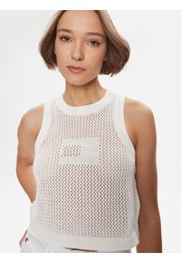 Tommy Jeans Top DW0DW18336 Écru Regular Fit. Materiał: bawełna #5
