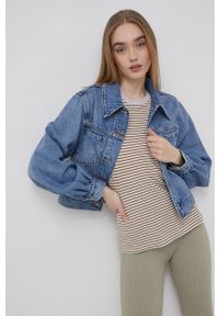 Levi's® - Levi's kurtka jeansowa damska przejściowa. Okazja: na spotkanie biznesowe, na co dzień. Kolor: niebieski. Materiał: jeans. Styl: biznesowy, casual #3