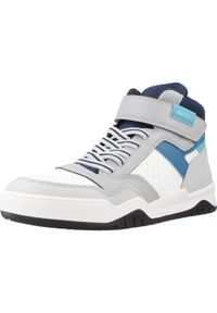 Geox - Buty GEOX J PERTH BOY Szary. Kolor: szary. Materiał: syntetyk, tkanina. Sport: turystyka piesza