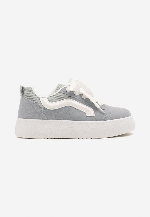Renee - Jasnoniebieskie Sneakersy Kultowe Tenisówki na Grubej Podeszwie Nurisora. Okazja: na co dzień. Nosek buta: okrągły. Kolor: niebieski. Materiał: jeans. Szerokość cholewki: normalna