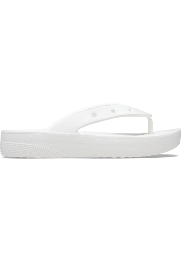 Japonki plażowe damskie Crocs Classic Platform Flip. Okazja: na plażę. Kolor: biały. Obcas: na platformie. Styl: sportowy, elegancki, klasyczny