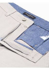 Ombre Clothing - Spodnie męskie chino P894 - jasnobeżowe - L. Kolor: beżowy. Materiał: bawełna, elastan