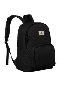 Plecak czarny Peterson PTN 77710. Kolor: czarny. Materiał: poliester. Wzór: aplikacja. Styl: sportowy, casual