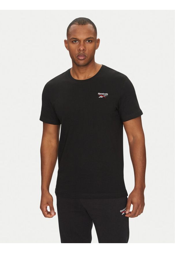 Reebok T-Shirt 100221874 Czarny Regular Fit. Kolor: czarny. Materiał: bawełna