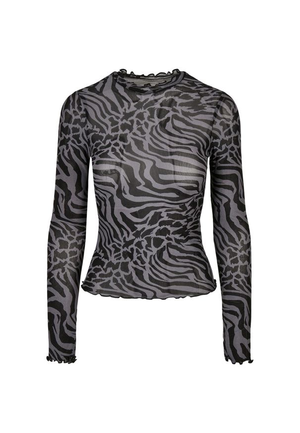 Urban Classics - Bluzka Z Długim Rękawem Dla Pań I Panów Z Siateczkowym Nadrukiem Na Całej. Kolor: czarny, niebieski, wielokolorowy. Długość rękawa: długi rękaw. Długość: długie. Wzór: nadruk. Sport: turystyka piesza