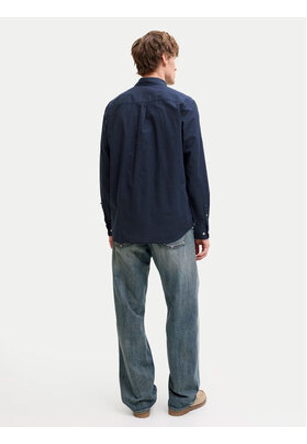 Jack & Jones Koszula Henry 12289197 Granatowy Regular Fit. Kolor: niebieski. Materiał: bawełna