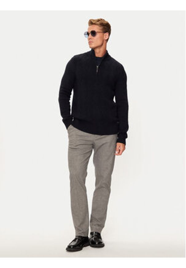 Pierre Cardin Sweter C5 51122/5076/6323 Granatowy Regular Fit. Kolor: niebieski. Materiał: bawełna