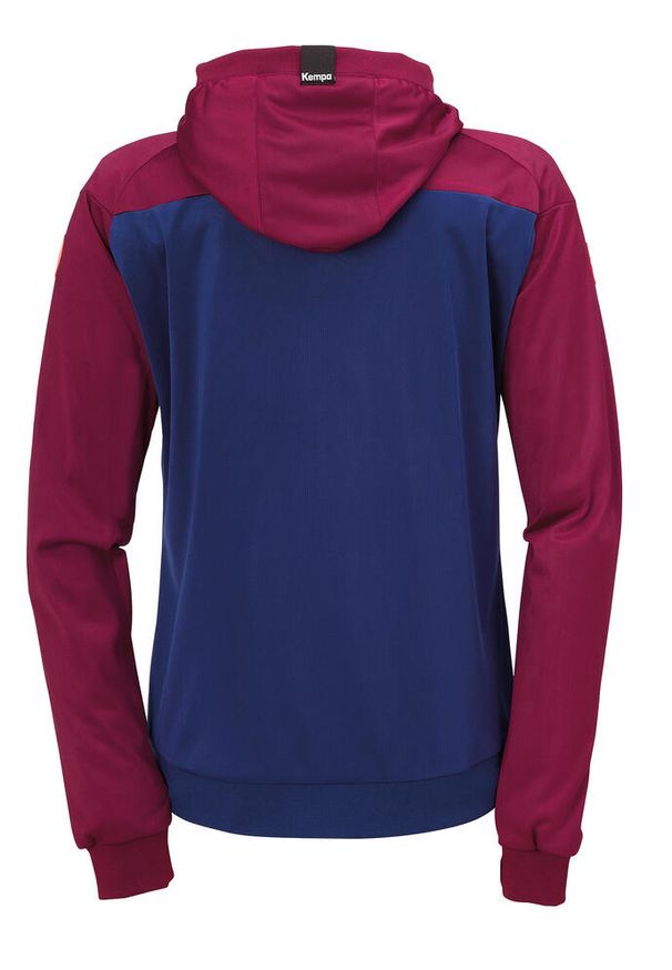 KEMPA - Kurtka damska Kempa Prime Multi. Typ kołnierza: kaptur. Kolor: czerwony, niebieski, wielokolorowy. Wzór: prążki. Sport: fitness, piłka ręczna