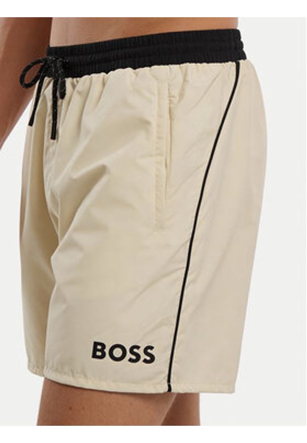 BOSS Szorty kąpielowe Starfish 50514429 Beżowy Regular Fit. Kolor: beżowy. Materiał: syntetyk