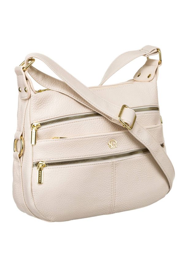 ROVICKY - Listonoszka beżowa Rovicky R-KP-12-A19. Kolor: beżowy. Wzór: aplikacja. Materiał: skórzane