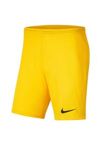 Spodnie piłkarskie męskie Nike Dry Park Iii. Kolor: żółty. Długość: krótkie. Sport: piłka nożna